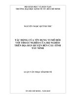 Tác động của tín dụng vi mô đối với thoát nghèo trên địa bàn huyện Bến Cầu - tỉnh Tây Ninh