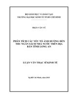 Phân tích các nhân tố ảnh hưởng đến mức tiêu dùng rượu bia của người dân tại thành phố Tây Ninh  Đại học Kinh tế TP.HCM, 2015