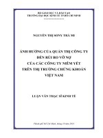 ẢNH HƯỞNG CỦA QUẢN TRỊ CÔNG TY ĐẾN RỦI RO VỠ NỢ CỦA CÁC CÔNG TY NIÊM YẾT TRÊN THỊ TRƯỜNG CHỨNG KHÓAN VIỆT NAM
