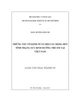 Những yếu tố kinh tế xã hội tác động đến tình trạng suy dinh dưỡng trẻ em tại Việt Nam