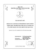 Khảo sát và đánh giá tình hình sử dụng thuốc trong điều trị hen phế quản tại khoa dị ứng miễn dịch lâm sàng bệnh viện bạch mai