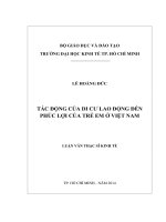 Tác động của di cư lao động đến phúc lợi của trẻ em ở Việt Nam  Luận văn thạc sĩ  2014