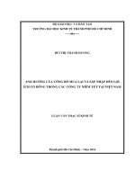 Luận văn thạc sĩ 2014 Ảnh hưởng của công bố mua lại và sáp nhập lợi ích cổ đông trong các công ty niêm yết tại Việt Nam