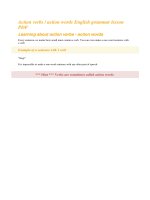 Action verbs - action words English grammar