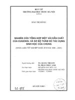 Nghiên cứu tổng hợp một vài dẫn chất của eugenol và sơ bộ thăm dò tác dụng sinh học của chúng