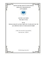 Tiểu luận môn hành vi tổ chức Mối quan hệ giữa sự phát triển văn hoá dân tộc với quá trình xây dựng văn hoá doanh nghiệp