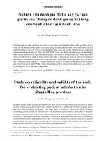 nghiên cứu đánh giá độ tin cậy và tính giá trị của thang đo đánh giá sự hài lòng của bênh nhân tại Khánh Hòa
