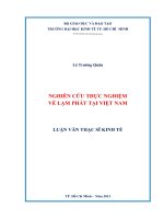 LUẬN VĂN THẠC SĨ : NGHIIÊN CỨU THỰC NGHIỆM VỀ LẠM PHÁT TẠI VIỆT NAM
