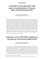 Chi phí điều trị bệnh nhân HIV/AIDS ngoại trú tại phòng khám life gap tại bệnh viện bạch mai năm 2012