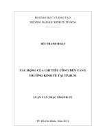 Tác động của chi tiêu công đến tăng trưởng kinh tế tại TPHCM Luận văn thạc sĩ