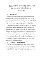 SKKN MỘT VÀI KINH NGHIỆM KHI DẠY VĂN BẢN SANG THU CỦA HỮU THỈNH