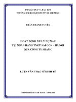 Hoạt động xử lý nợ xấu tại ngân hàng TMCP Sài Gòn - Hà Nội qua công ty Shamc  2014