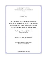 Sự tác động của các nhân tố lợi ích cảm nhận, rủi ro cảm nhận và sự tin cậy đến ý định mua theo nhóm trực tuyến của người tiêu dùng TPHCM  Luận văn thạc sĩ