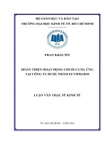 Hoàn thiện hoạt động chuổi cung ứng tại công ty dược phẩm EUVIPHARM