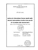 Khảo sát tình hình sử dụng thuốc điều trị đái tháo đường có kèm tăng huyết áp tại bệnh viện thanh nhàn