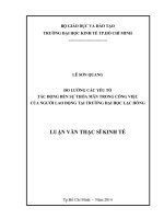 Luận văn thạc sĩ 2014 Đo lường các yếu tố tác động đến sự thỏa mãn trong công việc của ngườin lao động tại trường đại học Lạc Hồng