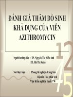 ĐÁNH GIÁ THĂM DÒ SINH KHẢ DỤNG CỦA VIÊN AZITHROMYCIN