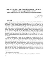 Học tiếng việt như một ngoại ngữ thứ hai những thuận lợi và khó khăn (khảo sát đối tượng là sinh viên trung quốc chuyên ngành tiếng anh)