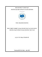 Luận văn thạc sĩ 2014 Phát triển nghiệp vụ bao thanh toán tại Ngân hàng TMCP ngoại thương Việt Nam