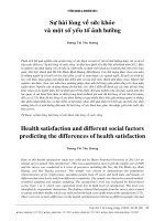 sự hài lòng về sức khỏe và các yếu tố ảnh hưởng