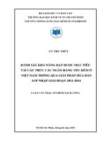 Đánh giá khả năng đạt được mục tiêu tái cấu trúc các ngân hàng yếu kém ở Việt Nam thông qua giải pháp mua bán sáp nhập giai đoạn 2011 - 2014