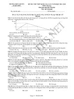 Đề thi thử quốc gia môn Hóa học lần 1 trường THPT Lê Quý Đôn năm học 2014-2015