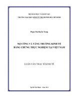 Luận văn thạc sĩ Nợ công và tăng trưởng kinh tế bằng chứng thực nghiệm tại Việt Nam