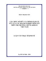 CẤU TRÚC SỞ HỮU VÀ CHÍNH SÁCH CỔ TỨC CỦA CÁC DOANH NGHIỆP NIÊM YẾT TRÊN TTCK VIỆT NAM.PDF