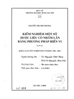 Kiểm nghiệm một số dược liệu có nhầm lẫn bằng phương pháp hiển vi