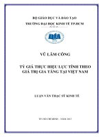 TỶ GIÁ THỰC HIỆU LỰC TÍNH THEO GIÁ TRỊ GIA TĂNG TẠI VIỆT NAM  LUẬN VĂN THẠC SĨ  VŨ LÂM CÔNG NGƯỜI HƯỚNG DẪN.