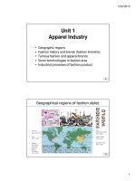 ENGLISH FOR GARMENT TECHNOLOGY - Lesson 1 - Apparel Industry