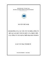 ẢNH HƯỞNG CỦA CÁC YẾU TỐ VĂN HÓA CÔNG TY ĐẾN SỰ GẮN KẾT VỚI TỔ CHỨC CỦA NHÂN VIÊN CÁC CÔNG TY XÂY DỰNG TRÊN ĐỊA BÀN TP. HỒ CHÍ MINH