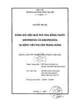Đánh giá hiệu quả phá thai bằng thuốc mifepriston và misoprostol tại bệnh viện phụ sản trung ương