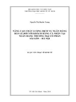 Nâng cao chất lượng dịch vụ ngân hàng bán lẻ đối với khách hàng cá nhân tại ngân hàng thương mại cổ phần Sài Gòn - Hà Nội  Luận văn thạc sĩ  Đại học Kinh tế TP.HCM, 2014