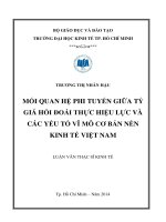 Luận văn thạc sĩ Mối quan hệ phi tuyến giữa tỷ giá hối đoái thực hiệu lực và các yếu tố vĩ mô cơ bản nền kinh tế Việt Nam