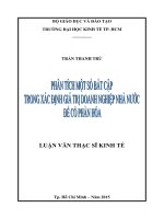 Phân tích một số bất cập trong xác định giá trị doanh nghiệp nhà nước để cổ phần hóa