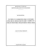Tác động của marketing trực tuyến đến lòng trung thành thương hiệu Nghiên cứu cho sản phẩm điện thoại di động thông minh
