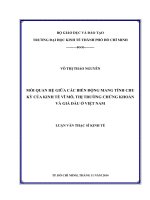 Mối quan hệ giữa các biến động mang tính chu kỳ của kinh tế vĩ mô, thị trường chứng khoán và giá dầu ở Việt Nam  Luận văn thạc sĩ  2014