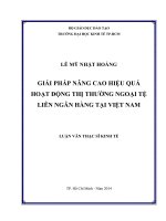 Giải pháp nâng cao hiệu quả hoạt động thị trường ngoại tệ liên ngân hàng tại Việt Nam  Luận văn thạc sĩ  2014