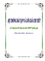 Hệ thống bài tập và lời giải chi tiết 12 Chuyên đề Toán ôn thi THPT Quốc gia của thầy Phan Huy Khải