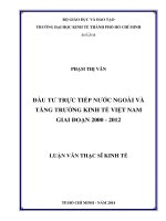 Đầu tư trực tiếp nước ngoài và tăng trưởng kinh tế Việt Nam giai đoạn 2000 - 2012