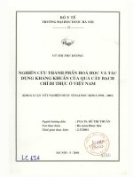 Nghiên cứu thành phần hóa học và tác dụng kháng khuẩn của quả cây bạch chỉ di thực ở việt nam