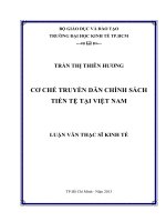LUẬN VĂN THẠC SĨ  CƠ CHẾ TRUYỀN DẪN CHÍNH SÁCH TIỀN TỆ TẠI VIỆT NAM