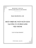 HOÀN THIỆN DỰ TOÁN NGÂN SÁCH TẠI CÔNG TY CP GỐM VIỆT THÀNH.PDF