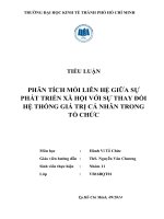 PHÂN TÍCH MỐI LIÊN HỆ GIỮA SỰ PHÁT TRIỂN XÃ HỘI VỚI SỰ THAY ĐỔI HỆ THỐNG GIÁ TRỊ CÁ NHÂN TRONG TỔ CHỨC