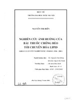 Nghiên cứu ảnh hưởng của bài thuốc chống béo tới chuyển hóa lipid