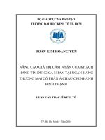 Nâng cao giá trị cảm nhận của khách hàng tín dụng cá nhân tại ngân hàng TMCP Á Châu chi nhánh Bình Thạnh  Luận văn thạc sĩ  2014