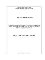 LUẬN VĂN THẠC SĨ  ẢNH HƯỞNG CỦA ĐỘNG VIÊN ĐẾN SỰ GẮN KẾT CỦA NHÂN VIÊN VỚI TỔ CHỨC TẠI CÁC DOANH NGHIỆP THUỘC TẬP ĐOÀN ÂN NAM