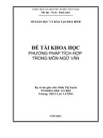 SKKN PHƯƠNG PHÁP TÍCH HỢP TRONG MÔN NGỮ VĂN