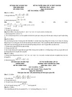 đề thi tuyển sinh môn toán vào lớp 10